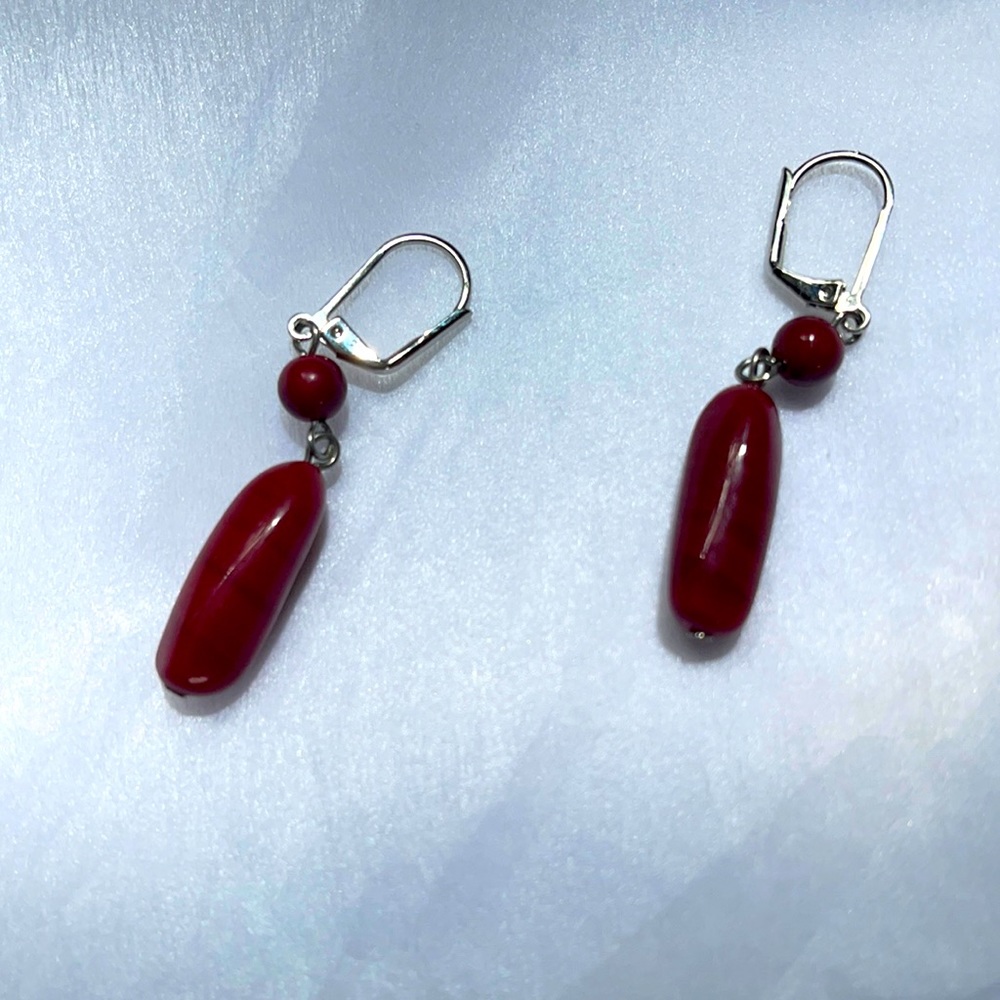 Vintage red stone earrings.